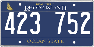 RI license plate 423752
