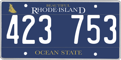 RI license plate 423753