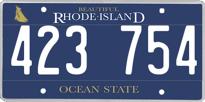 RI license plate 423754