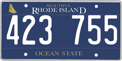 RI license plate 423755