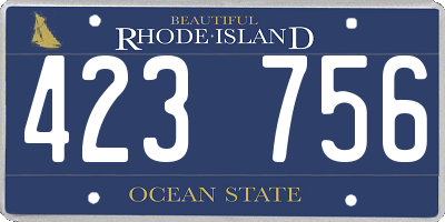 RI license plate 423756