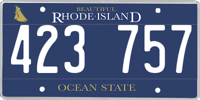 RI license plate 423757