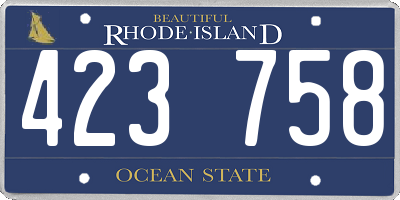 RI license plate 423758