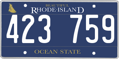 RI license plate 423759