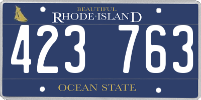 RI license plate 423763
