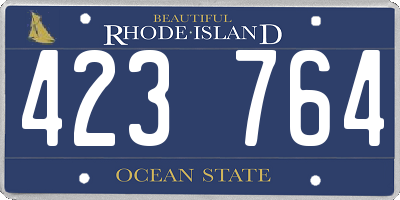 RI license plate 423764