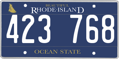 RI license plate 423768