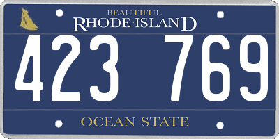 RI license plate 423769