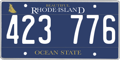 RI license plate 423776