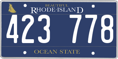 RI license plate 423778