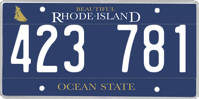 RI license plate 423781