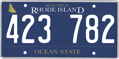 RI license plate 423782