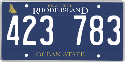 RI license plate 423783