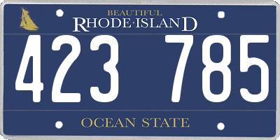 RI license plate 423785