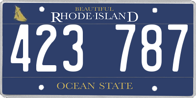 RI license plate 423787