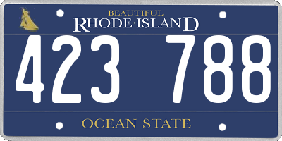 RI license plate 423788