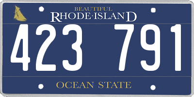 RI license plate 423791