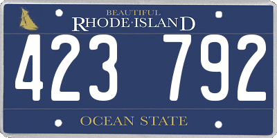 RI license plate 423792