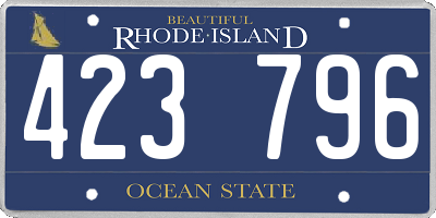 RI license plate 423796