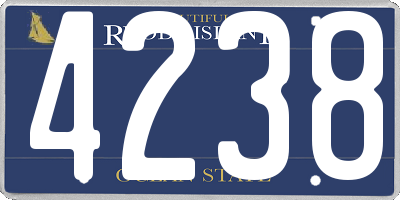 RI license plate 4238
