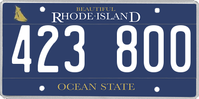 RI license plate 423800