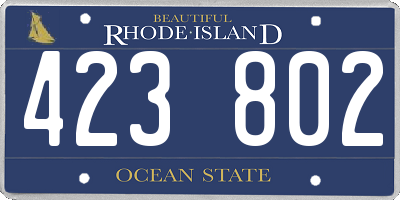 RI license plate 423802