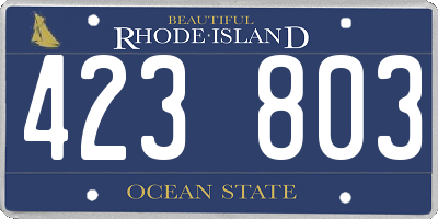 RI license plate 423803