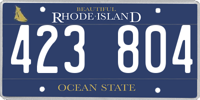 RI license plate 423804