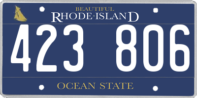 RI license plate 423806