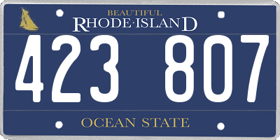 RI license plate 423807