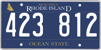 RI license plate 423812