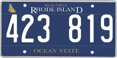 RI license plate 423819