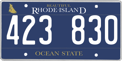 RI license plate 423830