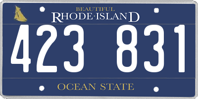 RI license plate 423831