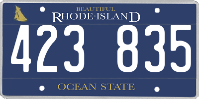 RI license plate 423835