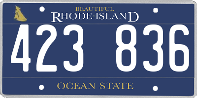 RI license plate 423836