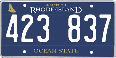 RI license plate 423837