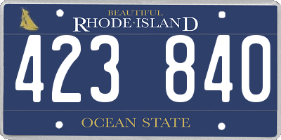 RI license plate 423840