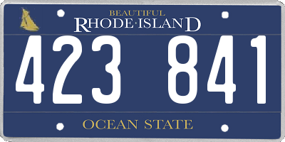 RI license plate 423841