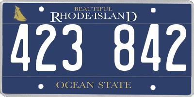 RI license plate 423842
