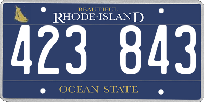RI license plate 423843