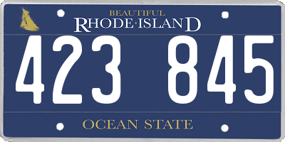 RI license plate 423845