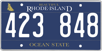 RI license plate 423848