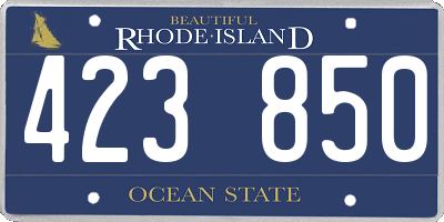 RI license plate 423850