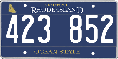 RI license plate 423852
