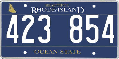 RI license plate 423854