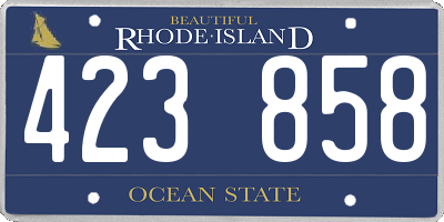 RI license plate 423858