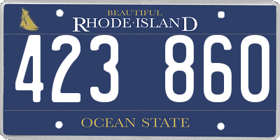 RI license plate 423860
