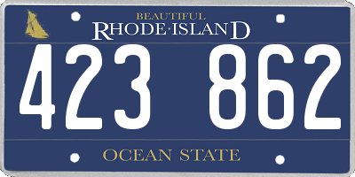 RI license plate 423862