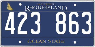 RI license plate 423863